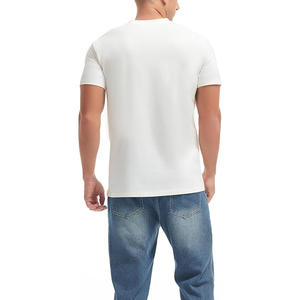 T-shirt décontracté pour homme, col rond, surdimensionné, en coton écologique, manches courtes, logo personnalisé, impression sérigraphique, haute qualité, vente en gros - Product Image 3
