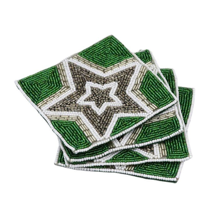 Posavasos de Cristal con Cuentas de Primera Calidad, Base Antideslizante, Diseño Festivo y Elegante para Mesa de Centro, Artesanía Premium - Product Image 6