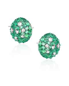 Green Round Cut <b>Moissanite</b> Diamond Cluster Stud <b>Earrings</b> 10K 14K 18K Gold 925 935 Sterling Silver Fine Jewelry - Product Image 3