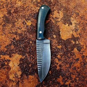 Cuchillo de caza de hoja fija, cuchillo utilitario de punta caída, cuchillo de exterior de espiga completa, cuchillo utilitario artesanal al por mayor, cuchillo compacto de hoja fija - Product Image 2