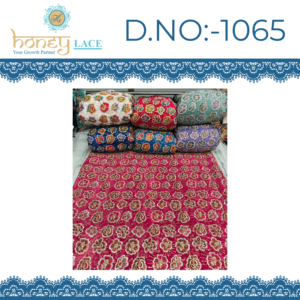 Tissu crêpe naturel HONEY LACE de haute qualité, non tissé, tricoté chaîne, poids moyen, polyester/nylon/métallique, avec motifs floraux/perles, pour mariage - Product Image 2