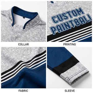 เสื้อเพนท์บอลสั่งทำพิเศษ แขนยาว สีน้ำเงินกรมท่า แบบซับลิเมชั่น คอวี ระบายอากาศได้ดี สำหรับทีม - Product Image 6
