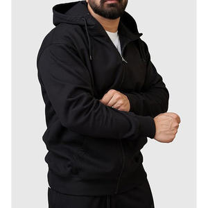 Vente en gros ODM/OEM de sweats à capuche pour hommes, taille puls, fermeture éclair intégrale, impression personnalisée du logo, pour homme - Product Image 3