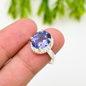 Anillos de Plata 925 con Piedras Preciosas de Lujo en Color Azul para Fiesta - Product Image 1