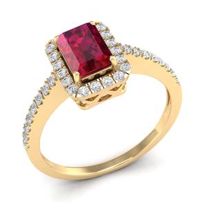 Anillos REYES con Halo de Diamantes y Granate en Oro Sólido de 14K, Precio al por Mayor, para Mujer, Joyería Fina de Alta Calidad, Regalo de Boda - Product Image 2