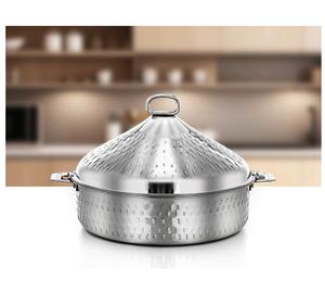 Cacerola con Acabado Plateado, Olla para Servir Comida en la Mesa, Mantiene la Comida Caliente, Organizador para Bodas con Tapa Elegante Hecha a Mano - Product Image 5