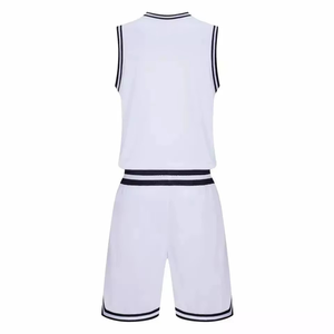 Conjunto de Uniforme de Baloncesto Unisex Blanco, Cuello en V, Sin Mangas, Transpirable, Pantalones Cortos de Poliéster con Cintura Elástica, para Todas las Temporadas - Product Image 5