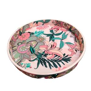 Plateau de service en bois enduit d'émail imprimé floral Plateau de service en bois émaux Plateau en bois imprimé fabriqué en Inde - Product Image 1