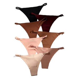 Tanga de cintura baja de color liso para mujer, sexy, acanalada, para uso diario, ropa interior femenina de moda económica - Product Image 5