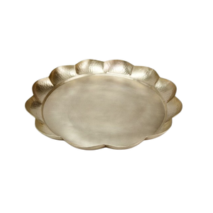 Bandeja de Servir con Diseño de Estrella de Mar para Decoración del Hogar y Celebraciones, Bandeja de Metal Dorado Estilo Artesanal para Regalos de Boda - Product Image 4