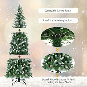 Albero di Natale Artificiale Pre-Illuminato di Alta Qualità, 1,8 Metri, con Pigne, Grande, Effetto Neve, per Esterni, Opzioni di Personalizzazione, Realistico e Durevole - Product Image 6