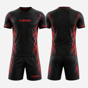 Maillots de football à manches courtes respirants, dernier design, 100% polyester, logo personnalisé par sublimation, tenue de club de football - Product Image 2