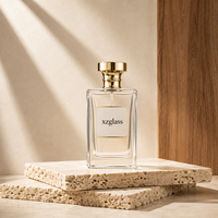 Flacon de parfum personnalisé en gros de 50 ml, réutilisable, sérigraphié, avec logo doré, flacon de parfum vide portable