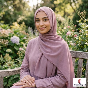 Custom Chiffon Hijab Design <b>Silk</b> Feel <b>Head</b> <b>Wrap</b> Shawl Private Label OEM ODM Textile Manufacturer India - Product Image 5