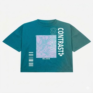 Camisetas de Hombre al por Mayor, OEM, Personalizadas, de Alta Calidad, en Poliéster/Algodón, con Logotipo Personalizado, Cuello en V, Manga Corta - Product Image 3