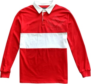 Polo de rugby personnalisé pour homme, bleu royal et blanc, à blocs de couleur, manches longues, respirant, coupe classique, vêtements de sport pour adultes - Product Image 5