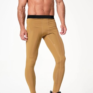 Custom Latest Skin Color Men Engineered Performance Knit Gym Pant Made With High Stretch Fabric With Low Waist Contrast Belt - Product Image 1