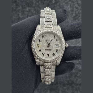 Montre-bracelet mécanique pour homme en acier inoxydable, entièrement sertie de diamants Moissanite VVS, dernière collection 2026, style Iced Out - Product Image 1