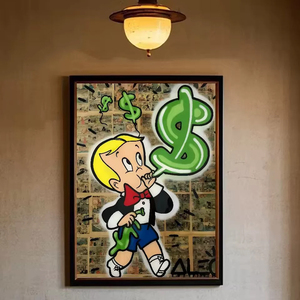 Impresión de Arte Pop de <span class=keywords><strong>Alec</strong></span> Monopoly, Mr. Monopoly Richie Rich - Cuadro Decorativo con Estampado Naranja para Pared, Decoración del Hogar - Product Image 4