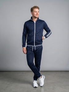 Conjunto Deportivo de Otoño para Hombre, Color Azul Marino, Transpirable, con Capucha, Chaqueta con Cierre y Pantalones Deportivos, Ropa Deportiva Informal - Product Image 3