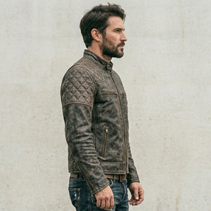 High Quality Casual Genuine Leather <b>Jacket</b> <b>Men</b> Custom logo Designer Blank Pure Plus Size <b>Jackets</b> for Man - Product Image 3