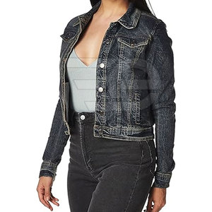Fashion Women Winter Knitted Breathable Jeans Jacket Washed Cotton Button Front Slim Fit Casual Daily Wear - Product Image 2
