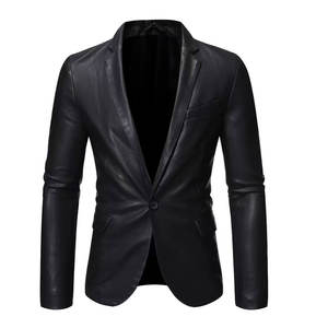 Blazers de Cuero Genuino de Nuevo Estilo, Blazers de Cuero Vacuno de Color Sólido para Hombre, Blazers de Cuero de Alta Calidad para Hombre - Product Image 1