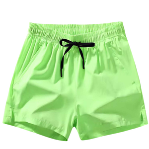 Shorts décontractés en coton de haute qualité pour hommes, respirants, pour l'été, taille élastique, logo OEM personnalisé, tissé sur le devant, uni, teint en masse - Product Image 6