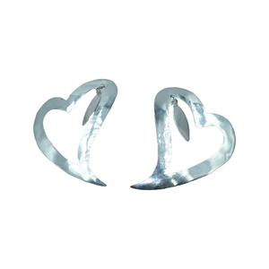 Pendientes colgantes plateados con forma de corazón a la moda para mujer, joyería minimalista con forma de corazón para mujer, regalo de Navidad para novia - Product Image 1