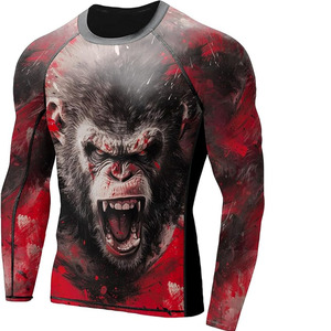 Custom Men's Rash Guard Performance <b>Compression</b> <b>Shirt</b> with Stretch Fabric for Surfing MMA and Fitness Training - Product Image 4