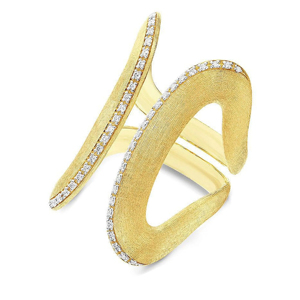 Anillo de cóctel con mariposa de oro amarillo y diamante de talla brillante redonda, joyería fina de lujo para mujer - Product Image 2