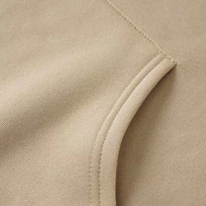 Felpa con Cappuccio Oversize da Uomo in Cotone Felpato Beige con Stampa Chicago U.<span class=keywords><strong>S</strong></span>.A, Abbigliamento Casual Autunnale - Product Image 4