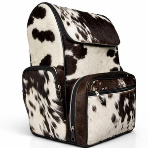 Mochilas escolares de cuero vacuno con pelo, hechas a mano, al por mayor, proveedor OEM, personalización de marca, exportación de bolsos para estudiantes a precio asequible - Product Image 1