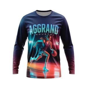 Chemises de course à manches longues en polyester à séchage rapide de haute qualité T-shirt à col rond pour hommes avec T-shirt à manches longues pour hommes - Product Image 4