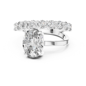 Anillo de Compromiso y Boda SATVIK RATNA con Diamante Ovalado de 2 Quilates Cultivado en Laboratorio, Oro de 18K, Certificado IGI, Diseño Moderno - Product Image 5