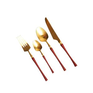 Ensemble de couverts blancs et dorés au design unique, en acier inoxydable de qualité supérieure, pour mariage, restaurant et usage domestique - Product Image 4