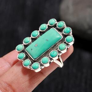 Mohave <b>Turquoise</b> <b>Ring</b> 925 Sterling Silver Handmade Designer Blue Gemstone Elegant Statement Jewelry for Mom's Birthday Christian - Product Image 1
