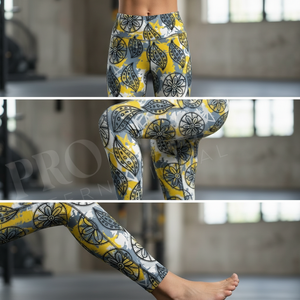 Leggings de sport respirants personnalisés imprimés toutes saisons, polyvalents pour le fitness, la gym, la course à pied, avec contrôle du ventre - Product Image 3