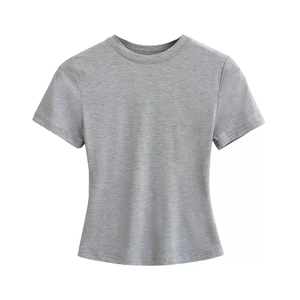 Camiseta de Verano para Mujer, Camiseta Básica para Chica, Camiseta de Manga Corta para Dama, Sexy, Ajustada, Cuello Redondo, Top de Moda Casual para Mujer - Product Image 5