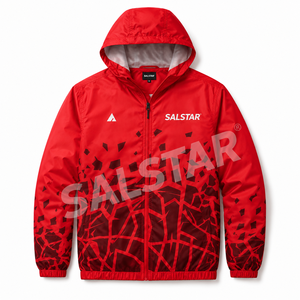 Custom Sublimation Windbreaker <b>Jacket</b> Men <b>Lightweight</b> Hooded Sports <b>Jacket</b> <b>Waterproof</b> Outdoor <b>Running</b> Red <b>Jacket</b> Manufacturer - Product Image 3