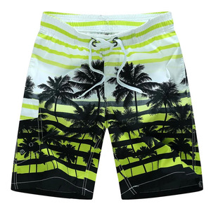 Dernier modèle de short de plage décontracté en toile imprimé numériquement, mi-élastique, avec logo personnalisé, 100 % polyester respirant, faible MOQ, antibactérien - Product Image 1