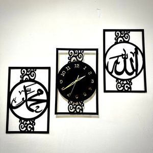 Reloj de Pared Islámico Decorativo de Hierro, Diseño Ornamental de Inspiración Religiosa, Ideal para Decoración de Pared en el Hogar o Sala de Oración - Product Image 4