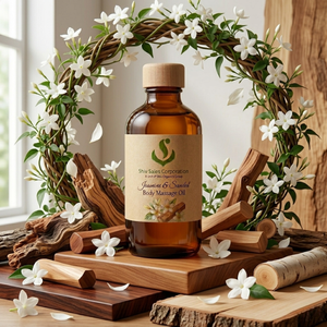 Elegant Jasmine Sandalwood Massage Oil for Body Relaxation, Aromatherapy Use and Premium Cosmetic Manufacturing Needs - Product Image 4