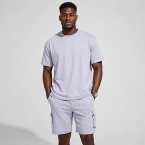 Manufacturer Plus Size Tracksuits for Men 2 Piece <b>Y2K</b> Streetwear Oversized Custom LOGO 100%cotton Sports t <b>Shirt</b> for Men's Sets - Product Image 1