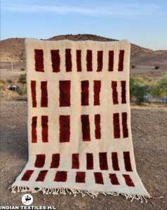 Tapis faits main en laine de Nouvelle-Zélande, design géométrique moderne, style berbère marocain, pour salon, prix abordable, fabriqués en Inde - Product Image 1
