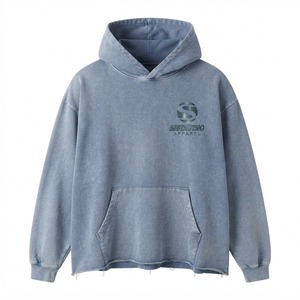 Sudaderas con Capucha Extra Grandes de Alta Calidad con Diseño Personalizado 2026 para Hombre, Sudaderas con Capucha Cortadas con Bajo sin Rematar y Lavado Ácido para Hombre - Product Image 1