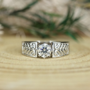 Creative Craft Round Cut Moissanite <b>Solitaire</b> <b>Ring</b> For Womens original 925 <b>Silver</b> Classic Style Engagement Gift <b>Ring</b> for Lovers - Product Image 1