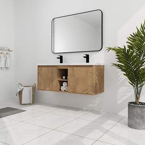 48 \ "vanità bagno a parete con doppio lavello chiusura morbida cerniera porta BVB07248IMOX-GRB4840D KD-Kit dal Design elegante - Product Image 3
