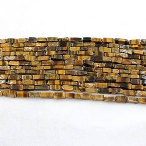 Cuentas rectangulares de ojo de tigre natural, cuentas de piedras preciosas lisas de 4 mm y 7 mm, cuentas sueltas a precio mayorista para la fabricación de joyería. - Product Image 5