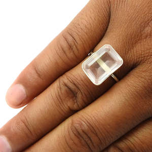 Hot Selling Classic Fine Jewelry 925 Sterling <b>Silver</b> <b>Ring</b> Faceted <b>Emerald</b> Shaped Rose Quartz Gemstone Wholesale Bohemian <b>Ring</b> - Product Image 2